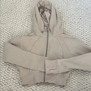 lululemon athletica Cropped Zip Hoodie in Light Beige